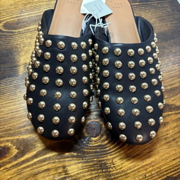 A New Day Black And Gold Studded Mule Size 11 - Picture 3 of 8